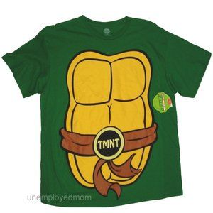 Men's Teenage Mutant Ninja Turtle Tee Cape Shirt Top 2 pc License Men Adult TMNT